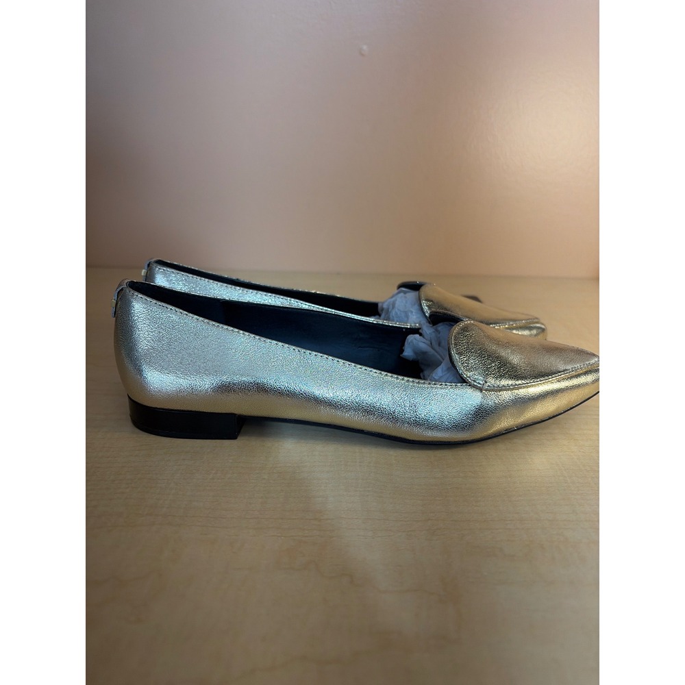 Calvin Klein Womens Metallic Gold Pointed Toe Loafers Slip On Flats Size 10 - Picture 3 of 6